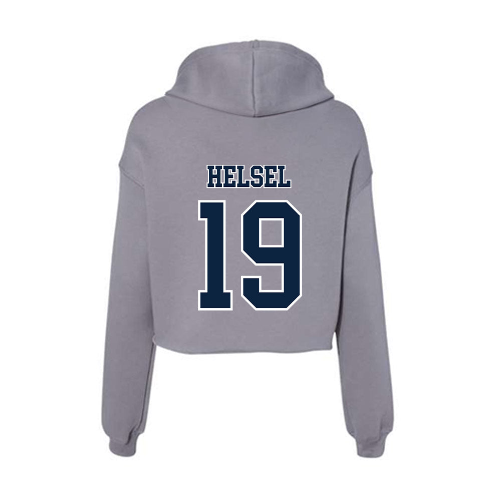 Xavier - NCAA Baseball : Garrett Helsel - Women's Crop Fleece Hoodie-1