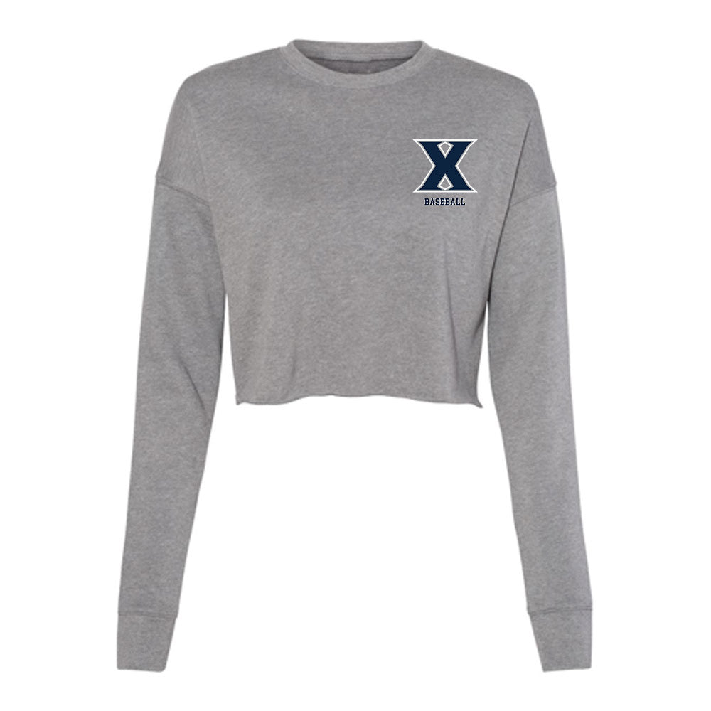 Xavier - NCAA Baseball : Asher DeLeo - Women's Cropped Crew Fleece-0