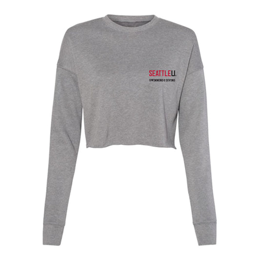 Seattle - NCAA Men's Swimming & Diving : Mathias Synnott - Women's Cropped Crew Fleece-0