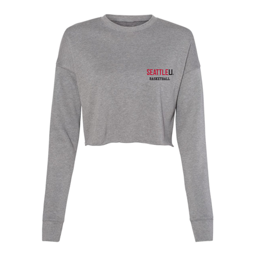 Seattle - NCAA Men's Basketball : Tomas Thrastarson - Women's Cropped Crew Fleece-0