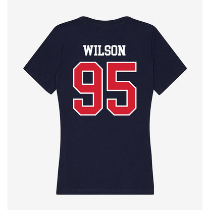 Robert Morris - NCAA Football : Asher Wilson - Women's V-Neck T-Shirt-1