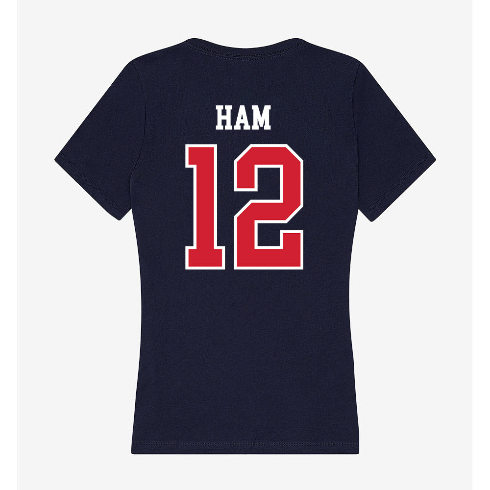 Robert Morris - NCAA Women's Ice Hockey : Ashlyn Ham - Women's V-Neck T-Shirt-1