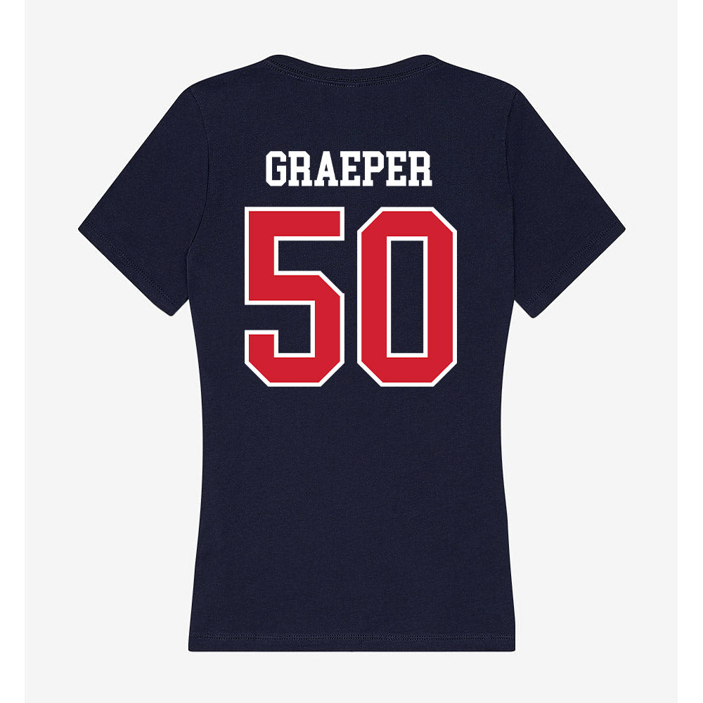Robert Morris - NCAA Football : Josh Graeper - Women's V-Neck T-Shirt-1