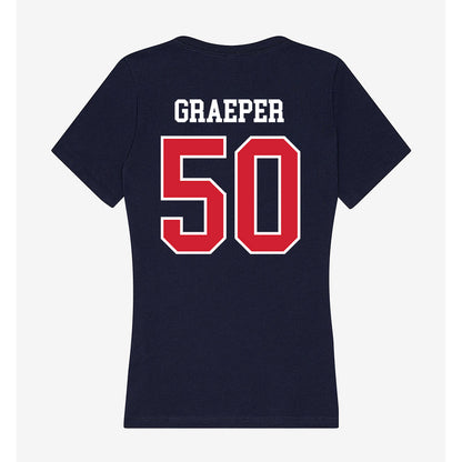 Robert Morris - NCAA Football : Josh Graeper - Women's V-Neck T-Shirt-1