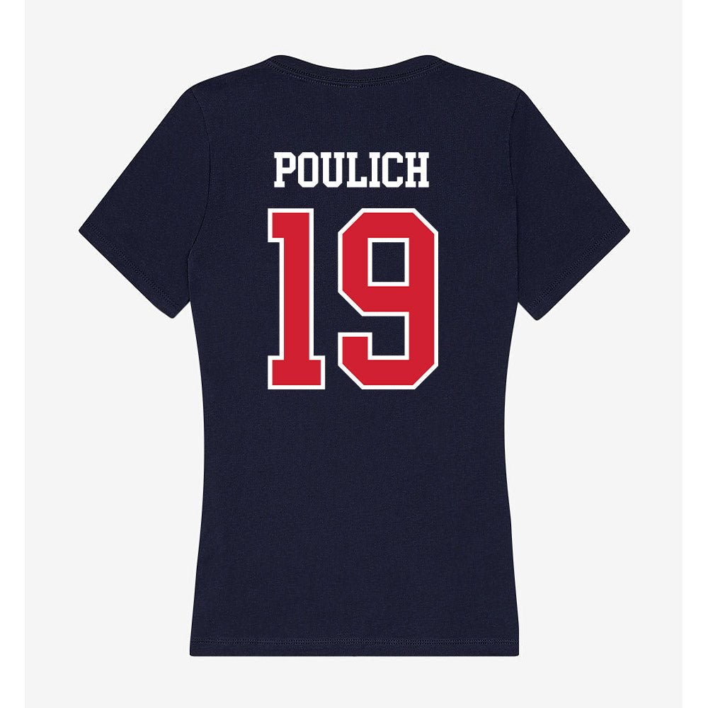 Robert Morris - NCAA Softball : Courtney Poulich - Women's V-Neck T-Shirt-1