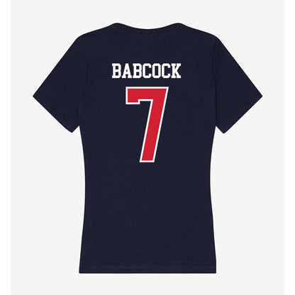 Robert Morris - NCAA Men's Ice Hockey : John Babcock - Women's V-Neck T-Shirt-1