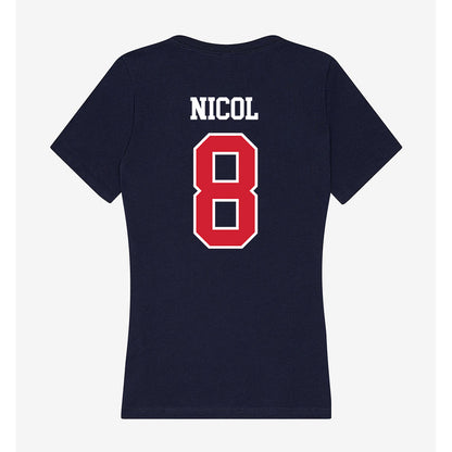 Robert Morris - NCAA Men's Soccer : Emeric Nicol - Women's V-Neck T-Shirt-1