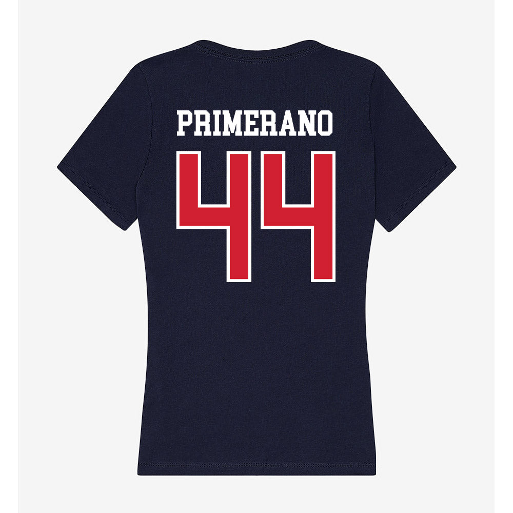 Robert Morris - NCAA Men's Ice Hockey : Luca Primerano - Women's V-Neck T-Shirt-1