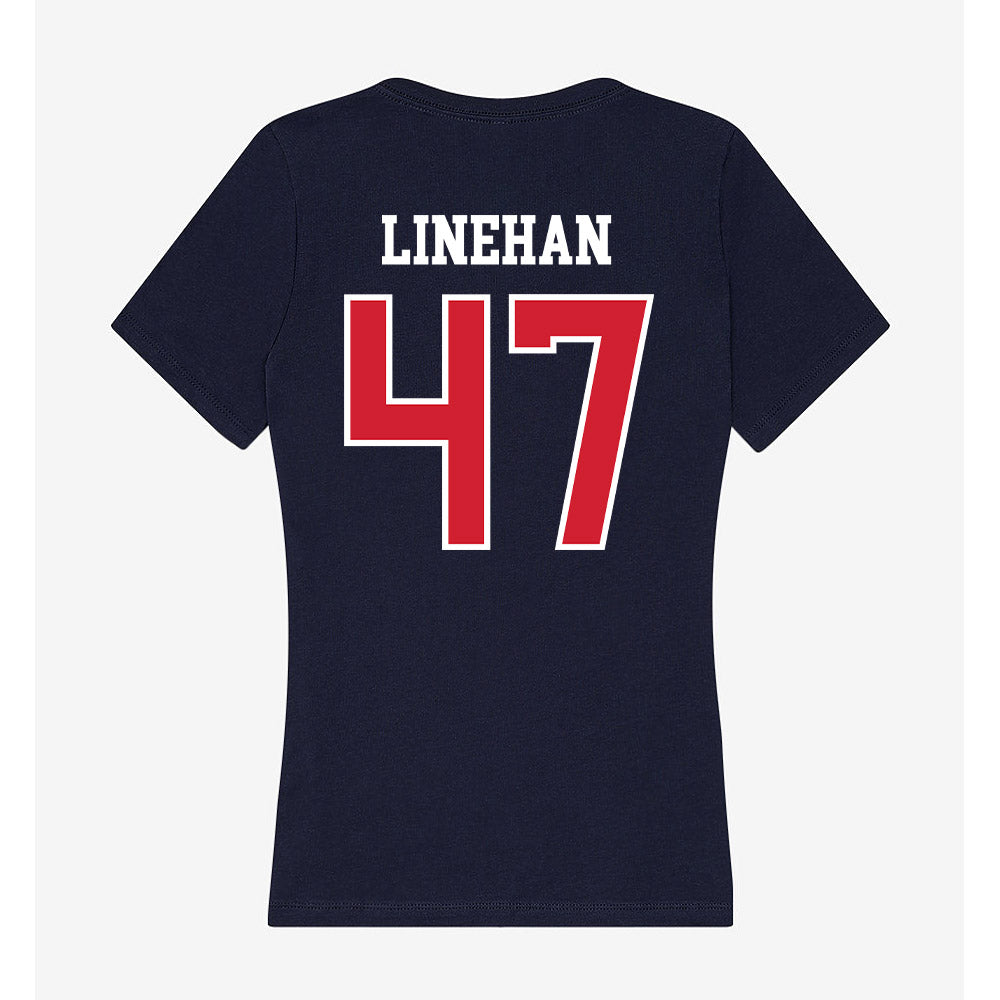 Robert Morris - NCAA Men's Lacrosse : Tommy Linehan - Women's V-Neck T-Shirt-1