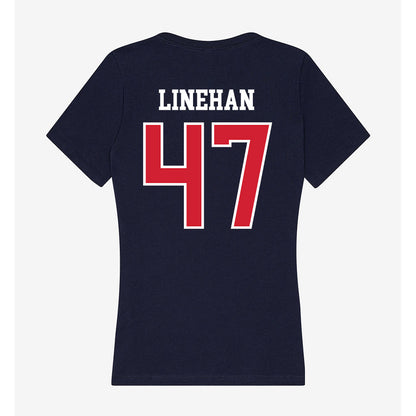 Robert Morris - NCAA Men's Lacrosse : Tommy Linehan - Women's V-Neck T-Shirt-1