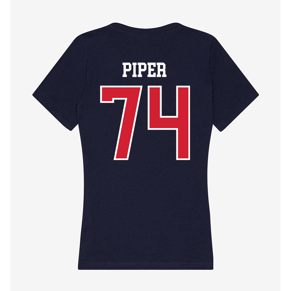 Robert Morris - NCAA Football : Riley Piper - Women's V-Neck T-Shirt-1