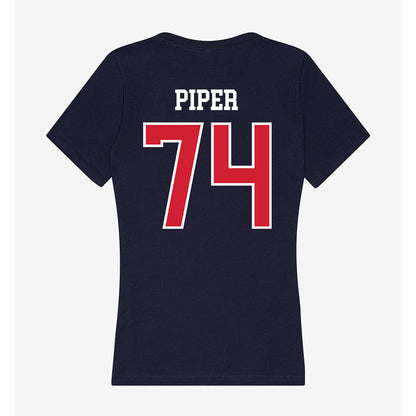 Robert Morris - NCAA Football : Riley Piper - Women's V-Neck T-Shirt-1