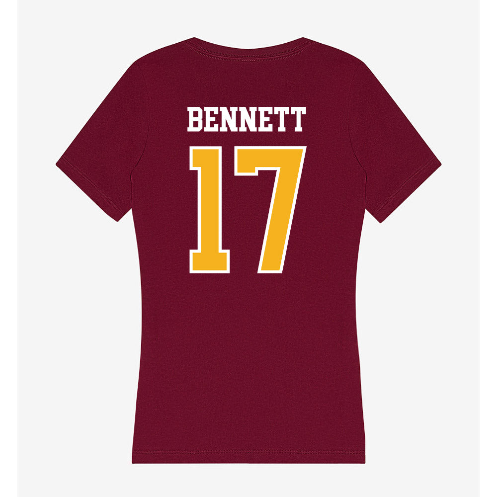 Winthrop - NCAA Women's Soccer : Laura Bennett - Women's V-Neck T-Shirt-1
