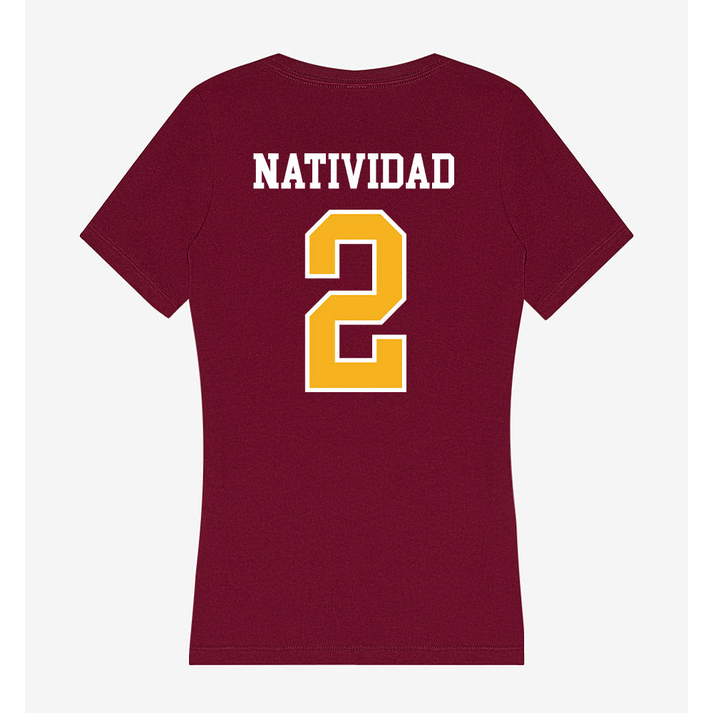 Winthrop - NCAA Baseball : Gabe Natividad - Women's V-Neck T-Shirt-1