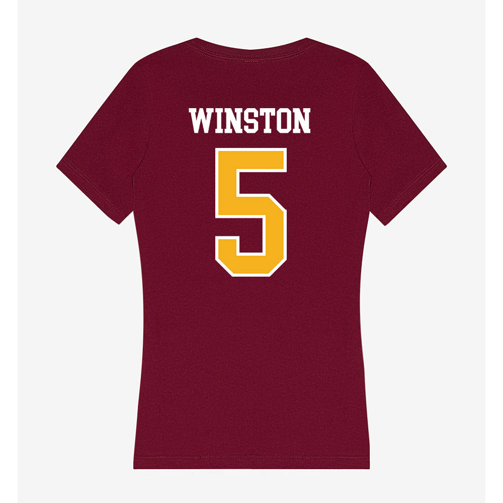 Winthrop - NCAA Women's Soccer : Zaria Winston - Women's V-Neck T-Shirt-1