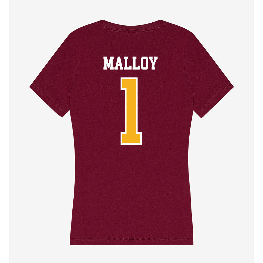 Winthrop - NCAA Women's Volleyball : Makenzie Malloy - Women's V-Neck T-Shirt-1
