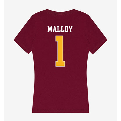 Winthrop - NCAA Women's Volleyball : Makenzie Malloy - Women's V-Neck T-Shirt-1