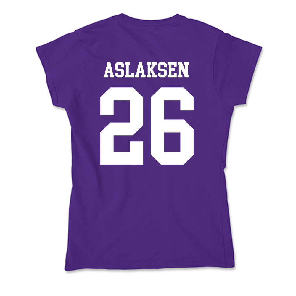 SFA - NCAA Baseball : Evan Aslaksen - Soft Style Women’s T-Shirt-1