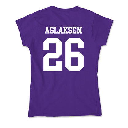 SFA - NCAA Baseball : Evan Aslaksen - Soft Style Women’s T-Shirt-1