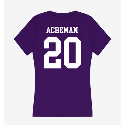 SFA - NCAA Baseball : Trey Acreman - Women's V-Neck T-Shirt-1