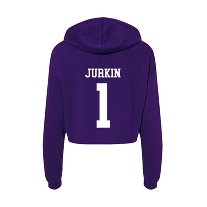 SFA - NCAA Football : Lowote Jurkin - Women's Crop Fleece Hooded Sweatshirt-1