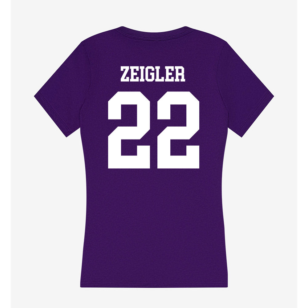 SFA - NCAA Beach Volleyball : Olivia Zeigler - Women's V-Neck T-Shirt-1