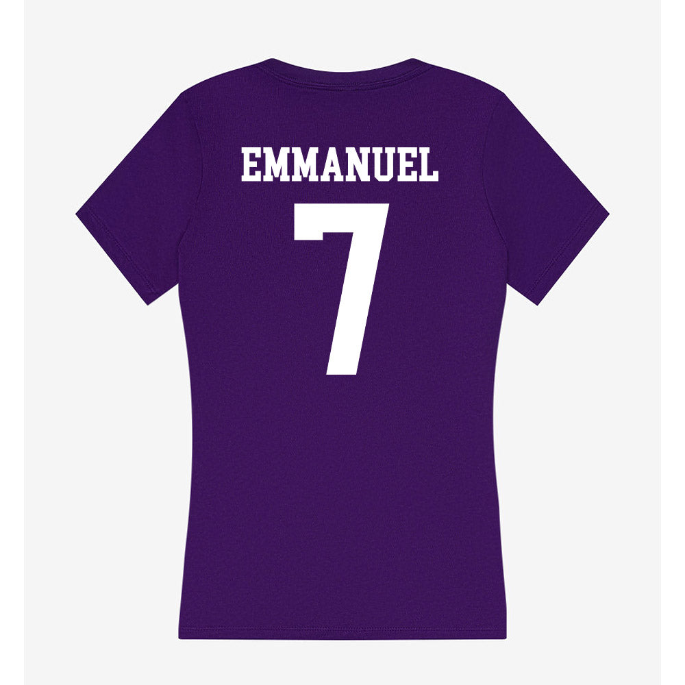 SFA - NCAA Men's Basketball : Keenan Emmanuel - Women's V-Neck T-Shirt-1