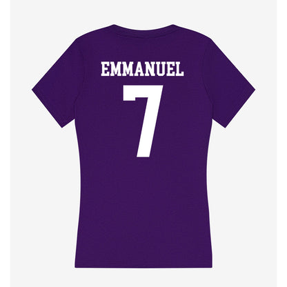 SFA - NCAA Men's Basketball : Keenan Emmanuel - Women's V-Neck T-Shirt-1