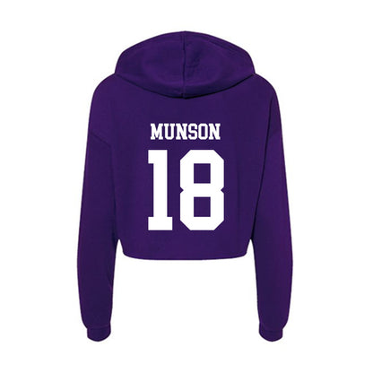 SFA - NCAA Baseball : Kadin Munson - Women's Crop Fleece Hoodie-1