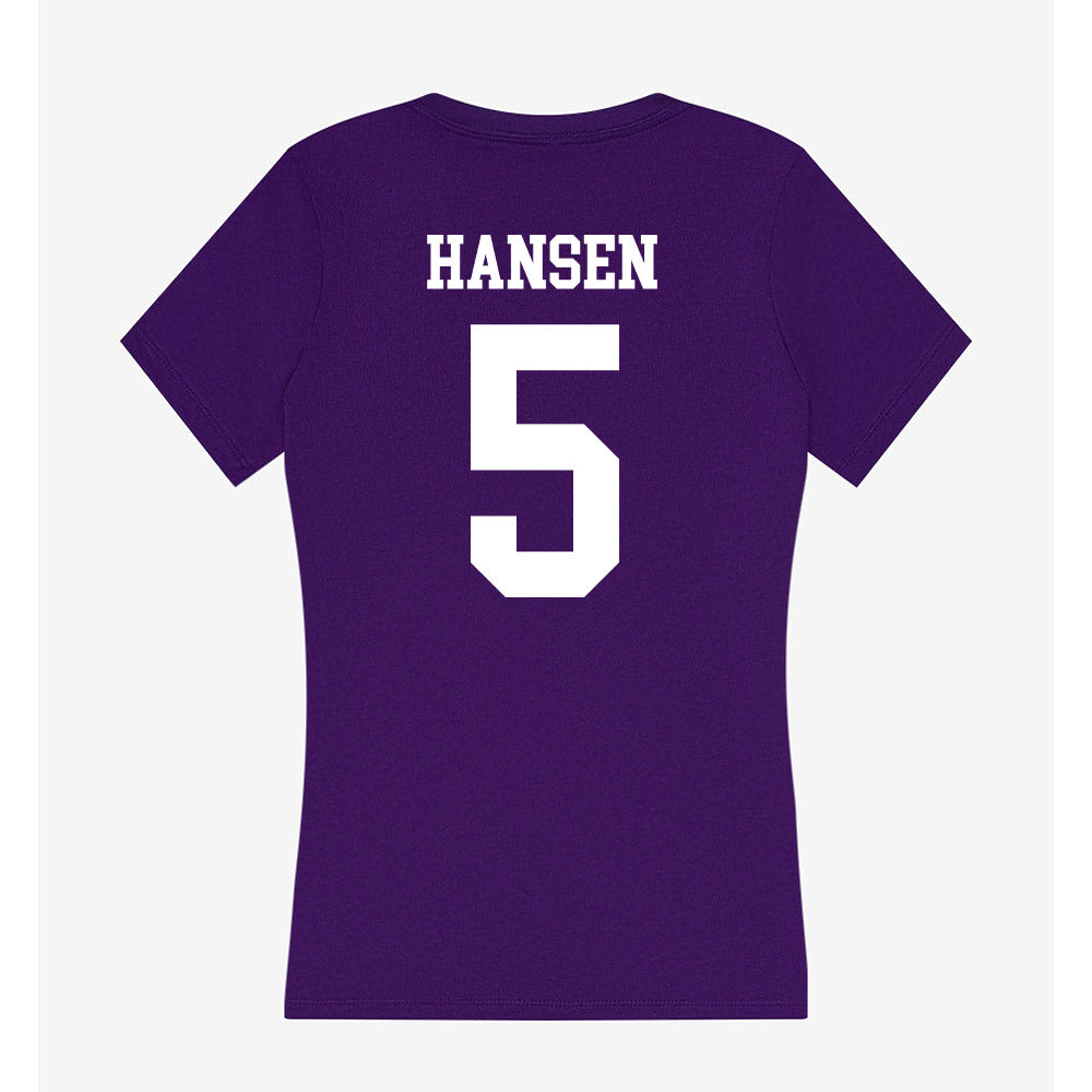 SFA - NCAA Beach Volleyball : Katie Hansen - Women's V-Neck T-Shirt-1