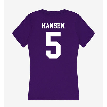 SFA - NCAA Beach Volleyball : Katie Hansen - Women's V-Neck T-Shirt-1