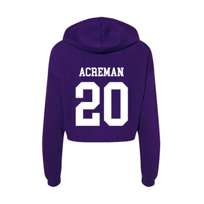 SFA - NCAA Baseball : Trey Acreman - Women's Crop Fleece Hoodie-1
