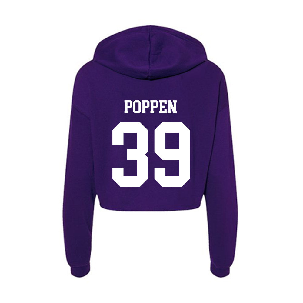 SFA - NCAA Baseball : Mason Poppen - Women's Crop Fleece Hoodie-1