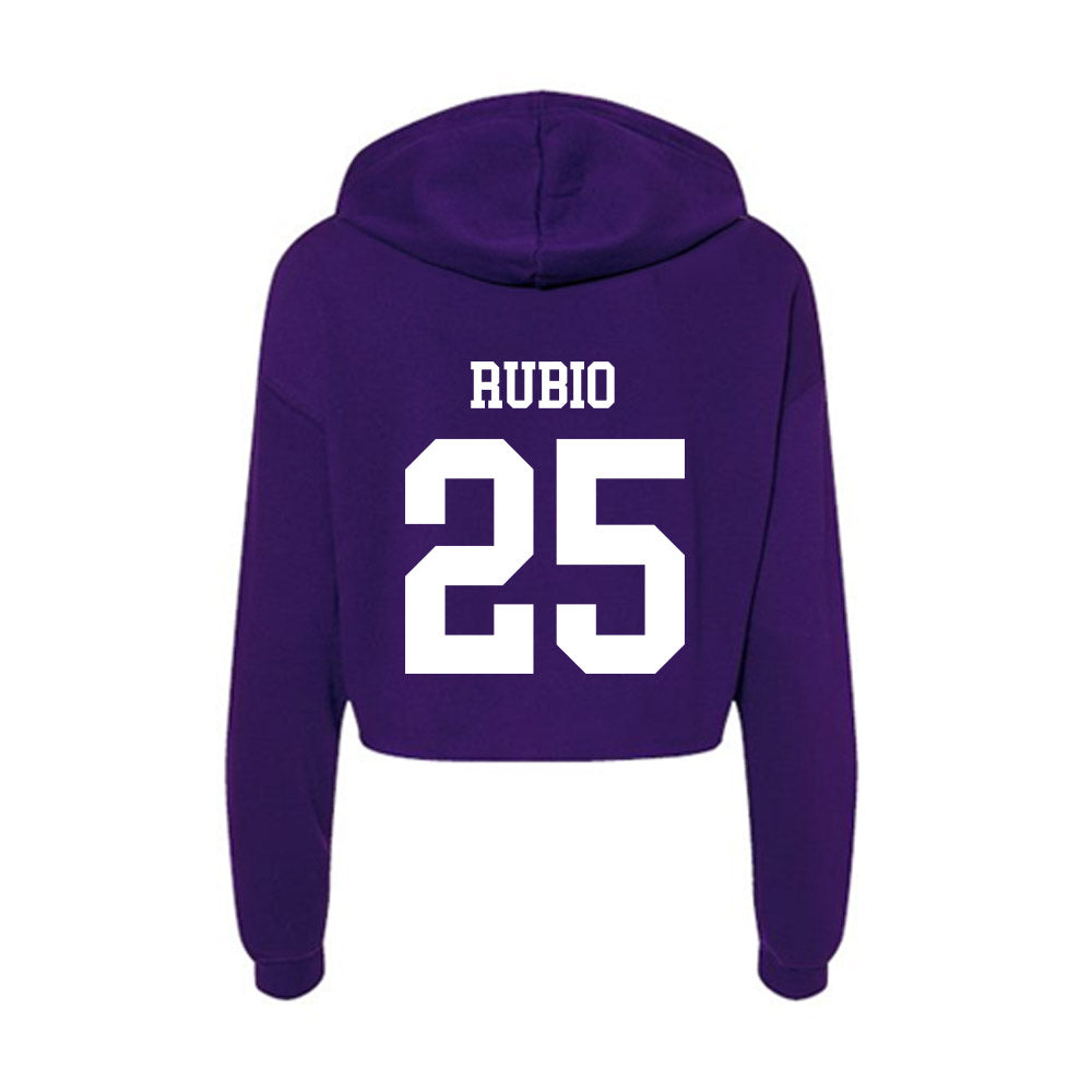 SFA - NCAA Baseball : Adrian Rubio - Women's Crop Fleece Hoodie-1