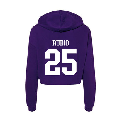 SFA - NCAA Baseball : Adrian Rubio - Women's Crop Fleece Hoodie-1