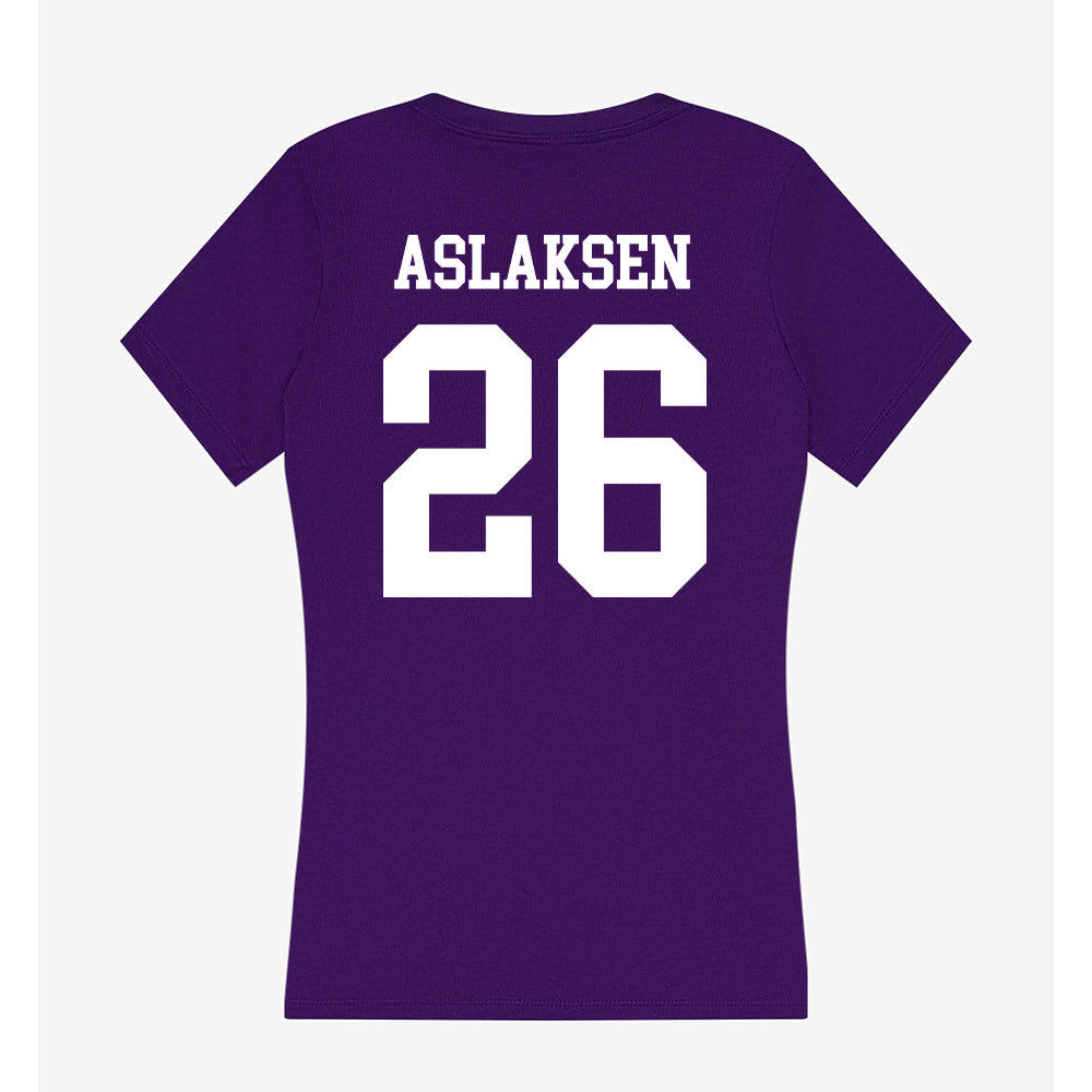 SFA - NCAA Baseball : Evan Aslaksen - Women's V-Neck T-Shirt-1
