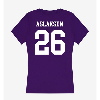 SFA - NCAA Baseball : Evan Aslaksen - Women's V-Neck T-Shirt-1