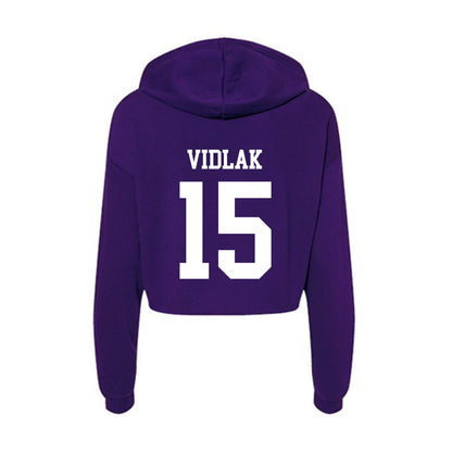 SFA - NCAA Baseball : Nate Vidlak - Women's Crop Fleece Hoodie-1