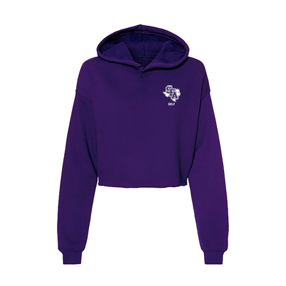 SFA - NCAA Men's Golf : Carter Patterson - Women's Crop Fleece Hoodie-0