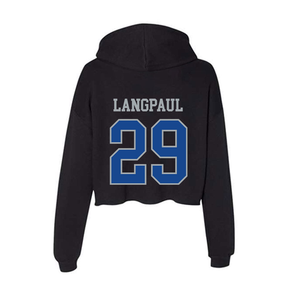 CNU - NCAA Football : Chase Langpaul - Women's Crop Fleece Hoodie-1