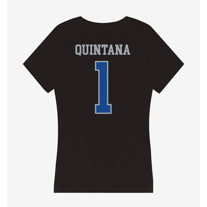 CNU - NCAA Men's Lacrosse : Sebastian Quintana - Women's V-Neck T-Shirt-1