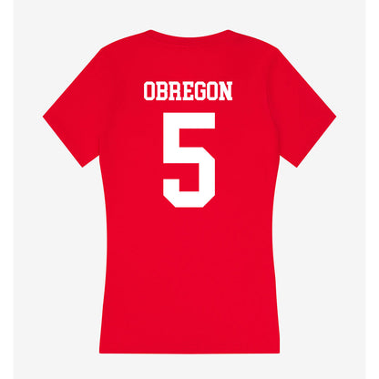 Tampa - NCAA Men's Soccer : Andy Obregon - Women's V-Neck T-Shirt-1