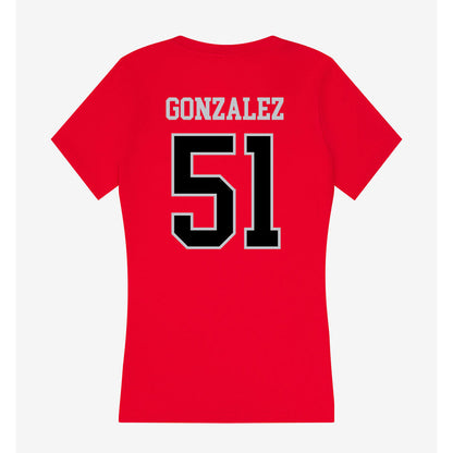 CSUN - NCAA Baseball : Roberto Gonzalez - Women's V-Neck T-Shirt-1
