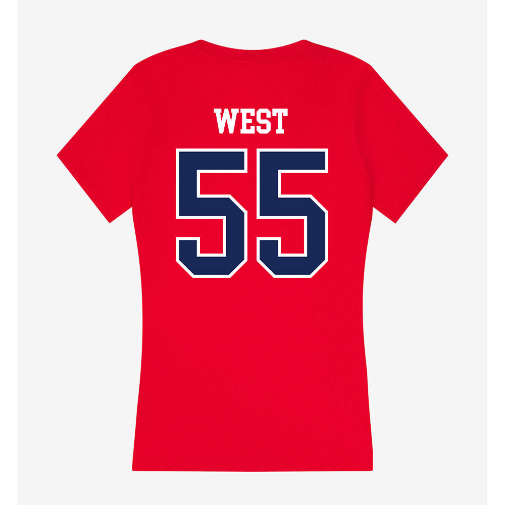 Belmont - NCAA Women's Basketball : Leah West - Women's V-Neck T-Shirt-1