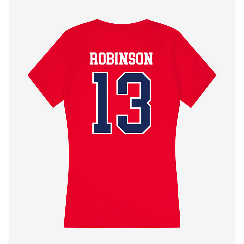 Belmont - NCAA Men's Soccer : Hayden Robinson - Women's V-Neck T-Shirt-1