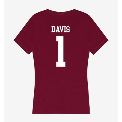 AAMU - NCAA Men's Basketball : Koron Davis - Women's V-Neck T-Shirt-1