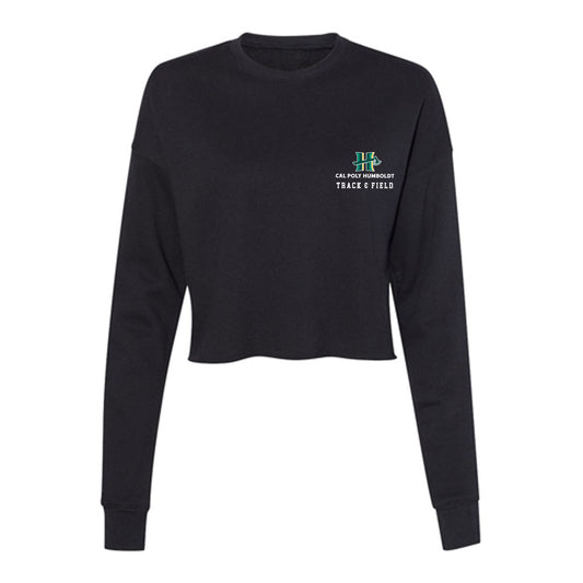 Humboldt State - NCAA Men's Track & Field : Damian Greenwood - Women's Cropped Crew Fleece-0