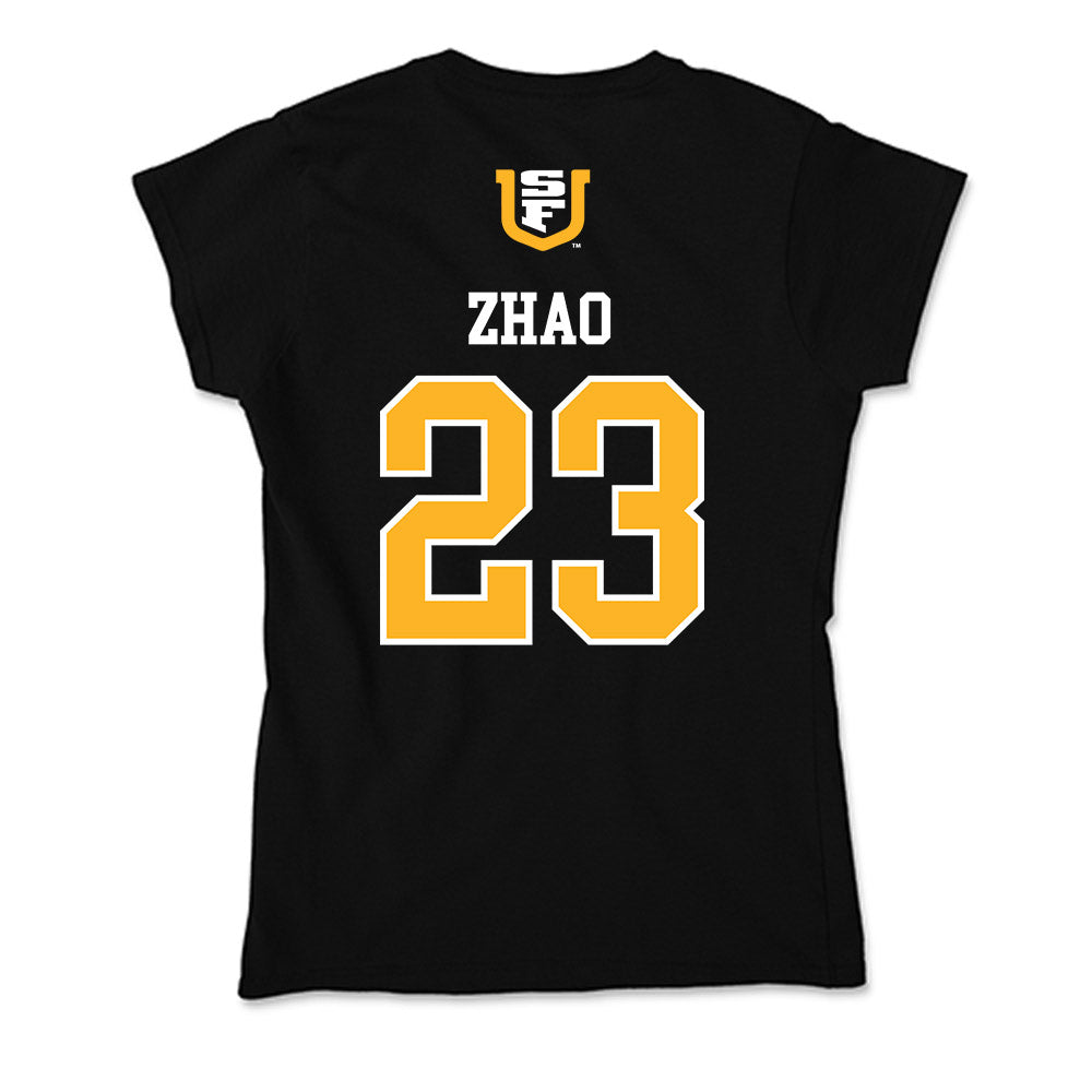 USFCA - NCAA Men's Basketball : Weilun Zhao - Soft Style Women’s T-Shirt-1