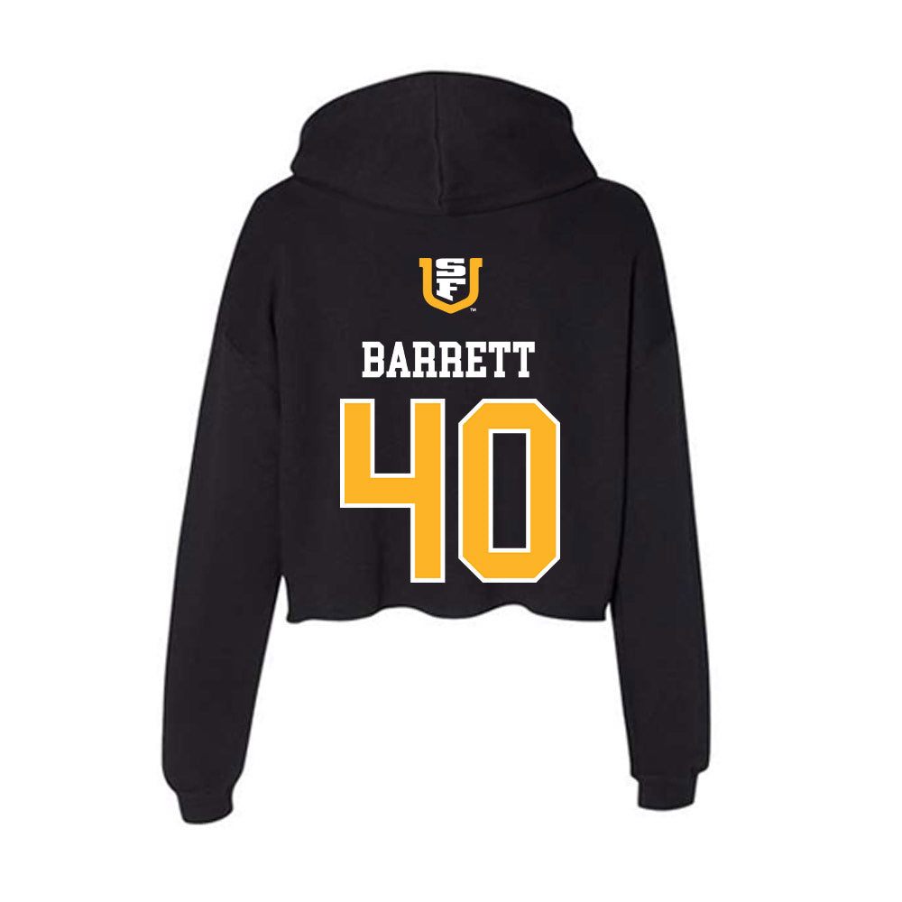 USFCA - NCAA Baseball : Gabriel Barrett - Women's Crop Fleece Hoodie-1