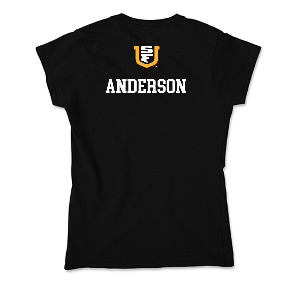 USFCA - NCAA Men's Golf : Theo Anderson - Soft Style Women’s T-Shirt-1